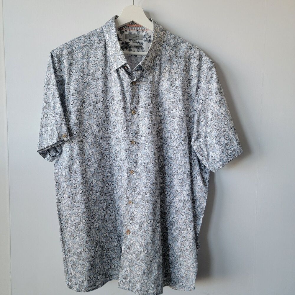Ted Baker‎ london men's floral print shirt size 3xl cotton Casual short-sleeve